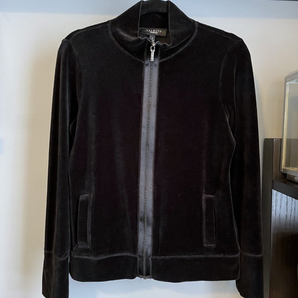 Talbots Luxe Velour Jacket (Black) M